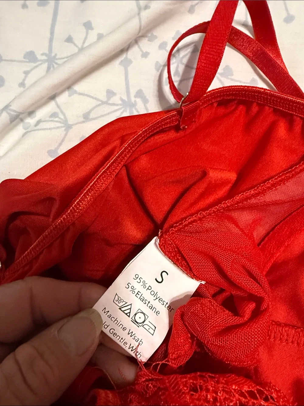 Red Lace Bodysuit with Sheer Panels - Women Intimates & Sleepwear